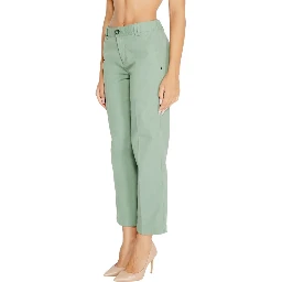 Turquoise Cotton Chino Pants