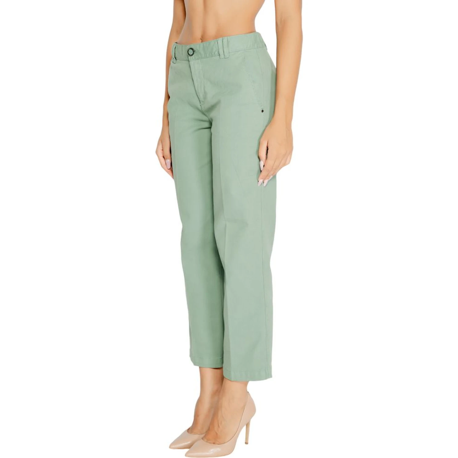 Turquoise Cotton Chino Pants