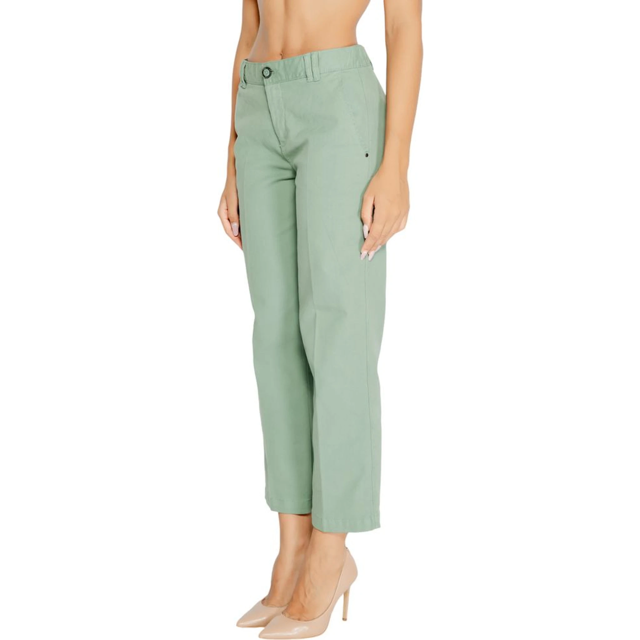 Turquoise Cotton Chino Pants