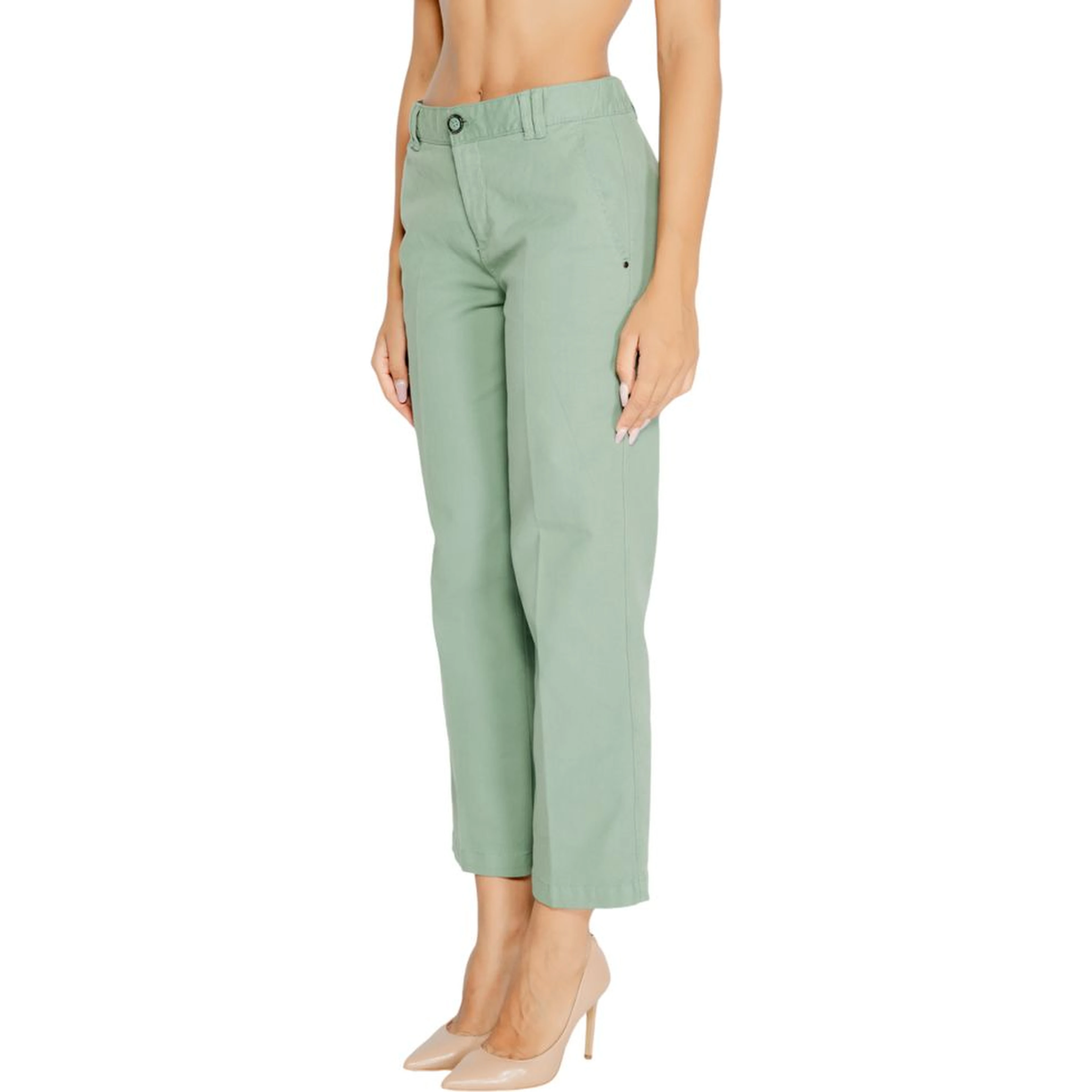 Turquoise Cotton Chino Pants