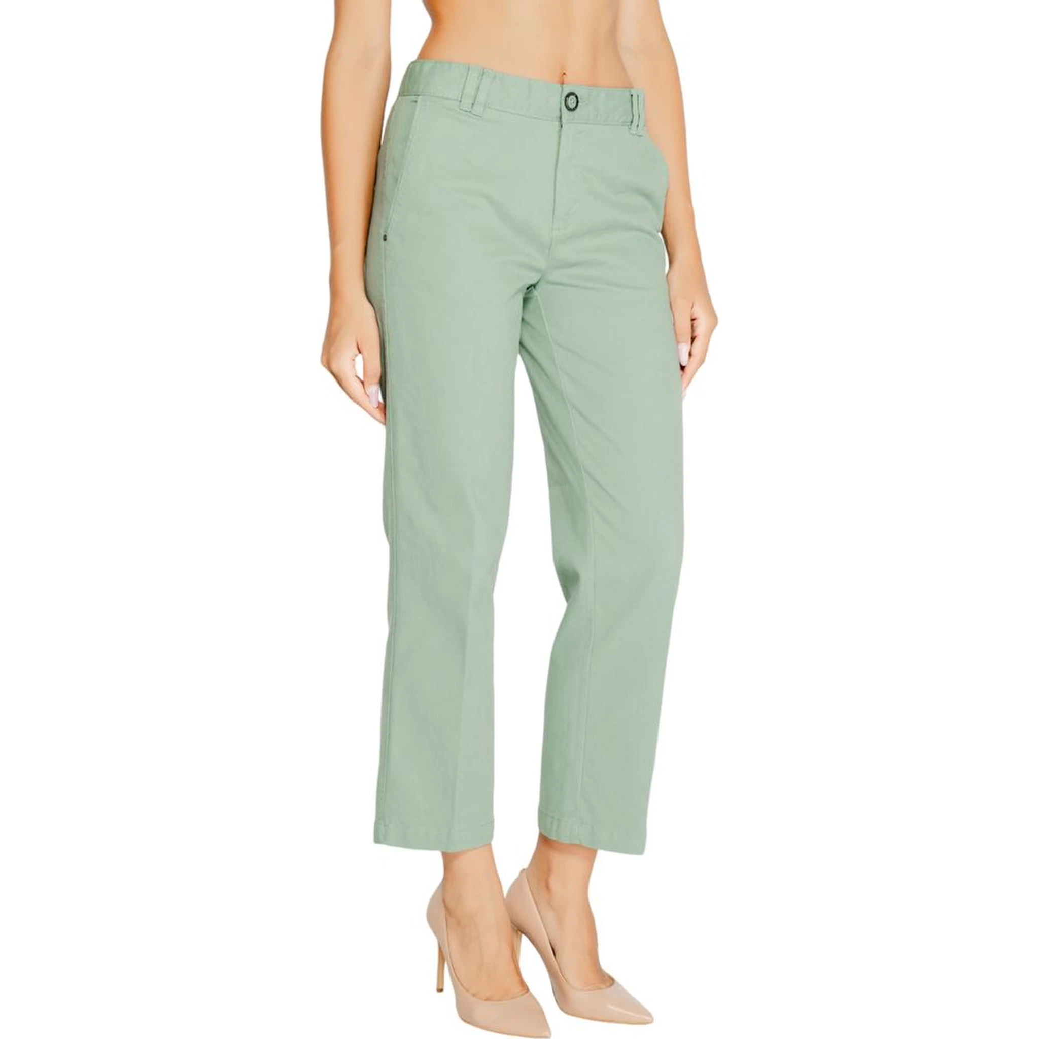 Turquoise Cotton Chino Pants