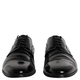 Black Leather Lace Up Derby Formal Shoes