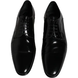 Black Leather Lace Up Derby Formal Shoes