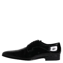Black Leather Lace Up Derby Formal Shoes