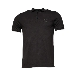 Dark Gray Collared Short Sleeves Polo T-shirt