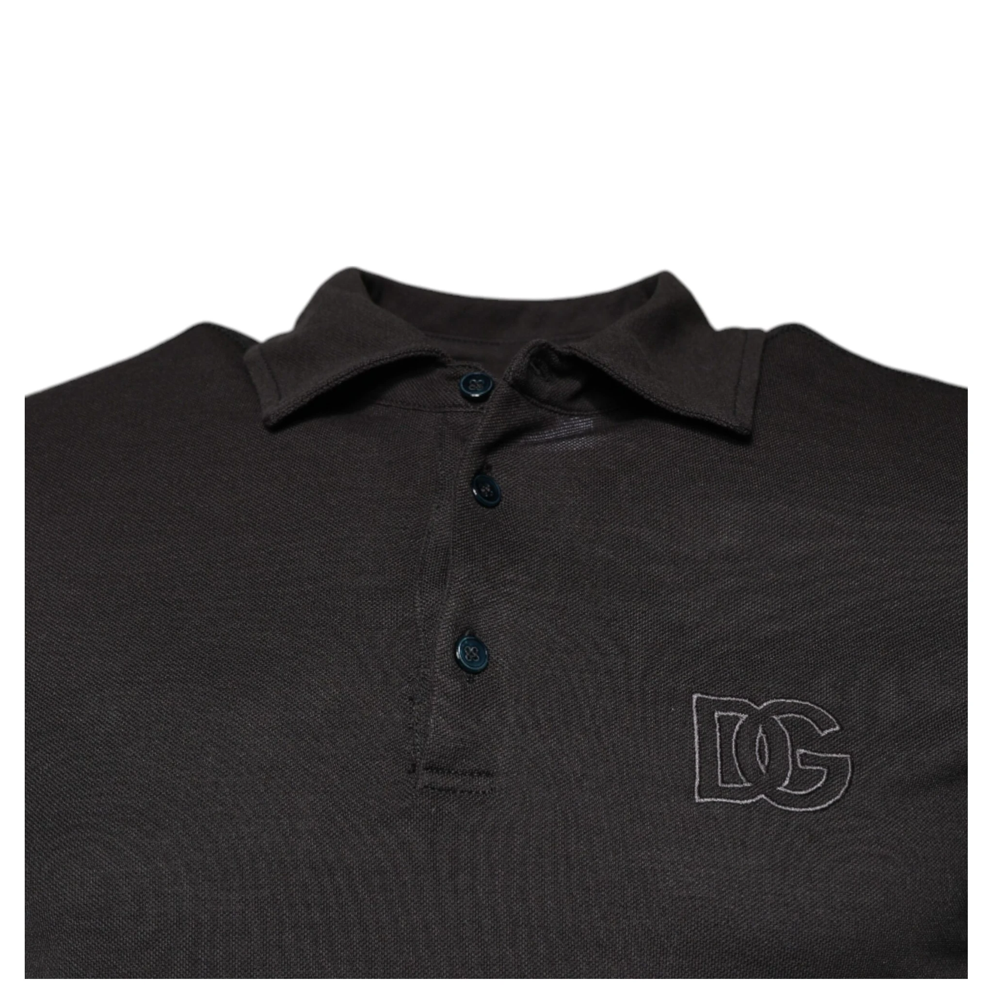 Dark Gray Collared Short Sleeves Polo T-shirt
