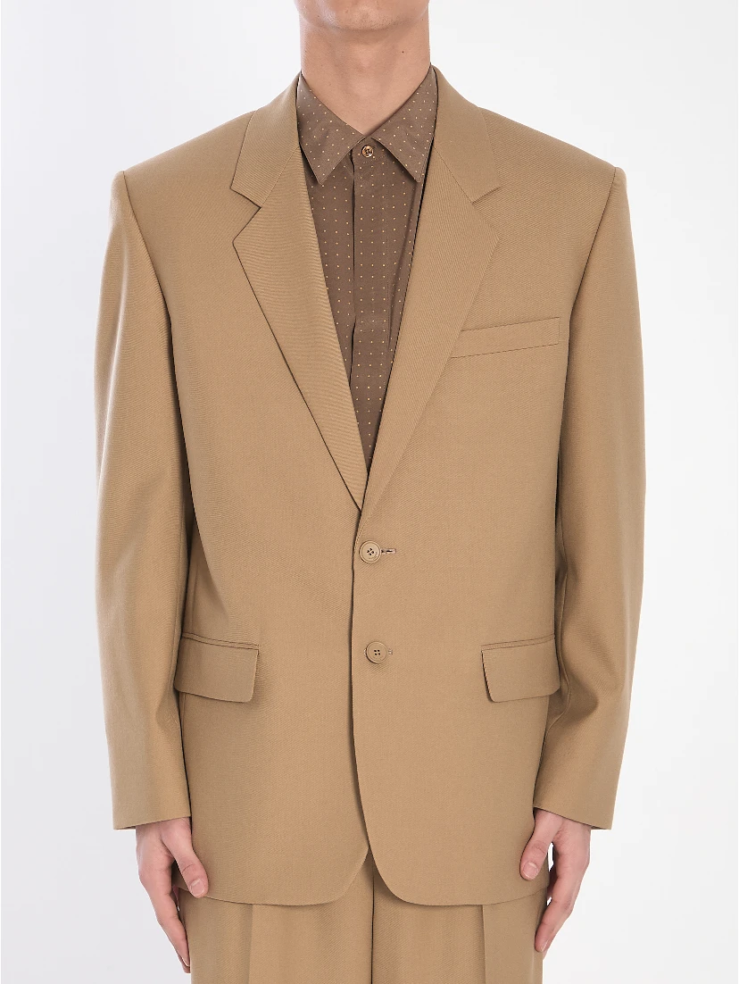 Single-breasted wool jacket