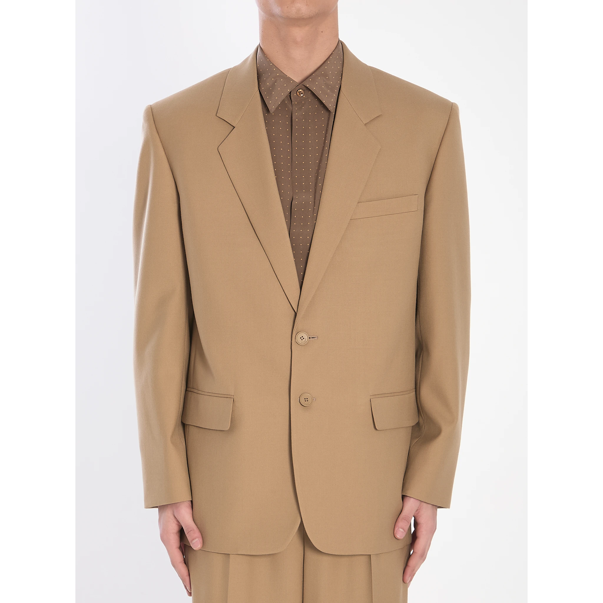 Single-breasted wool jacket