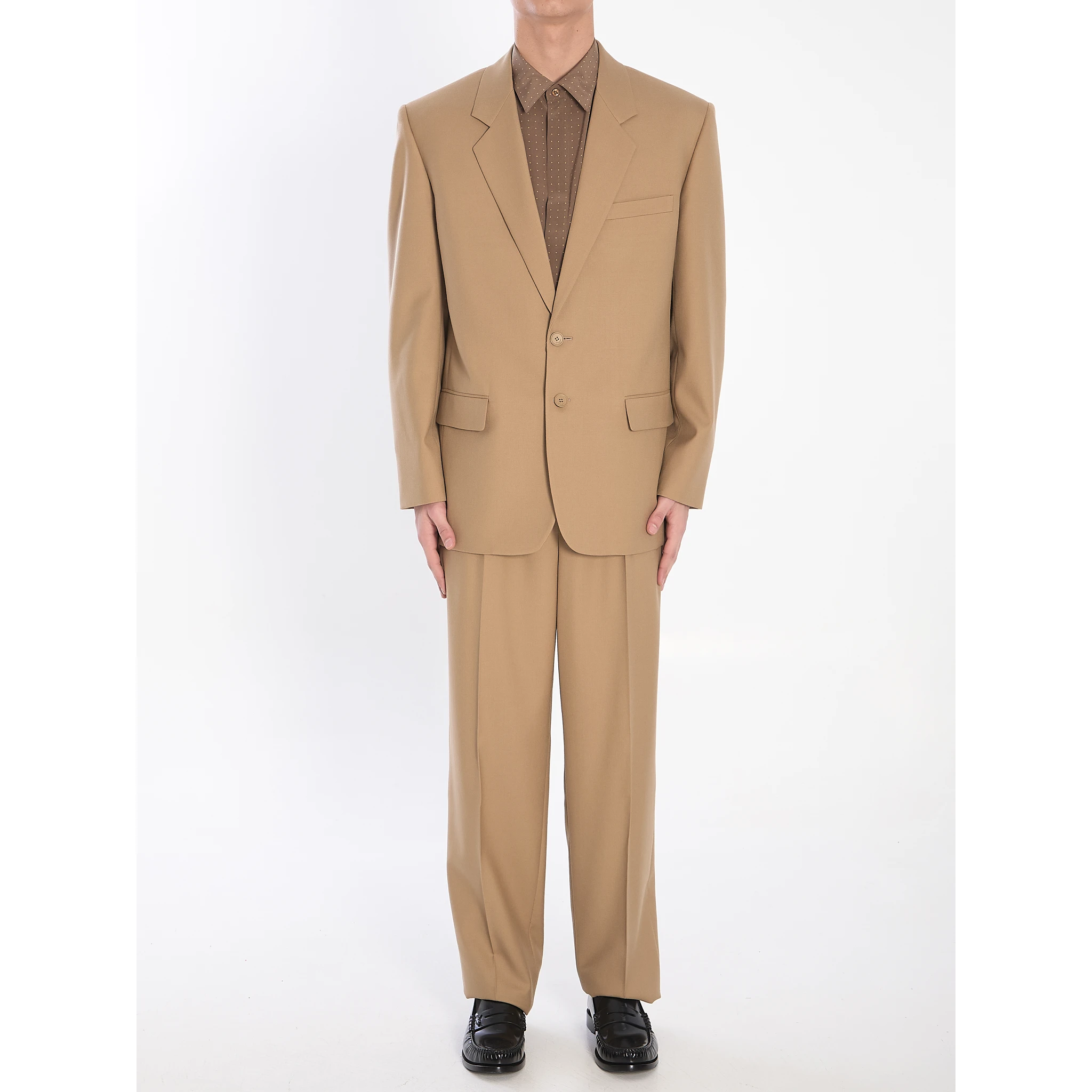 Single-breasted wool jacket