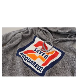Gray Logo Print Cotton Hoodie Sweatshirt Sweater