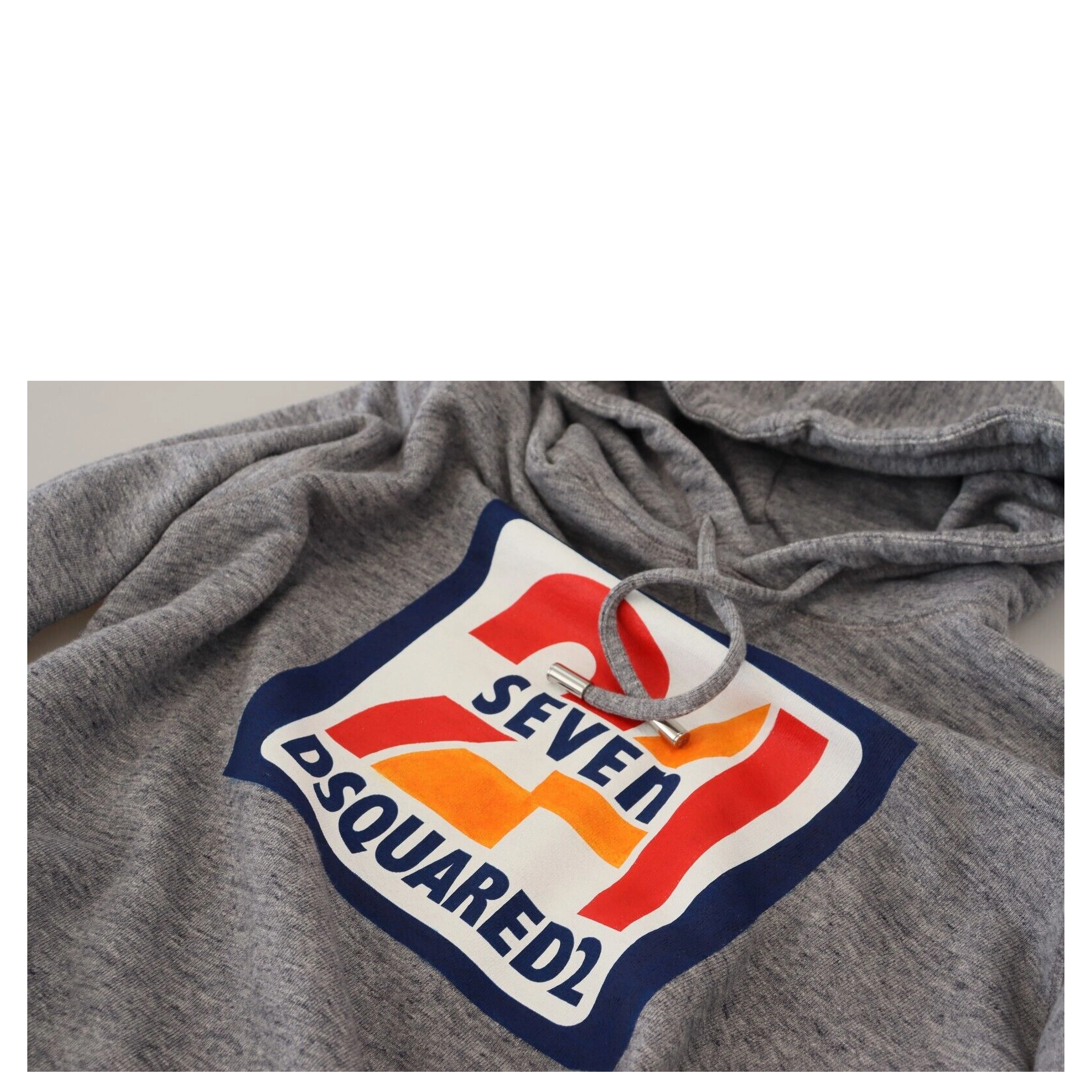 Gray Logo Print Cotton Hoodie Sweatshirt Sweater