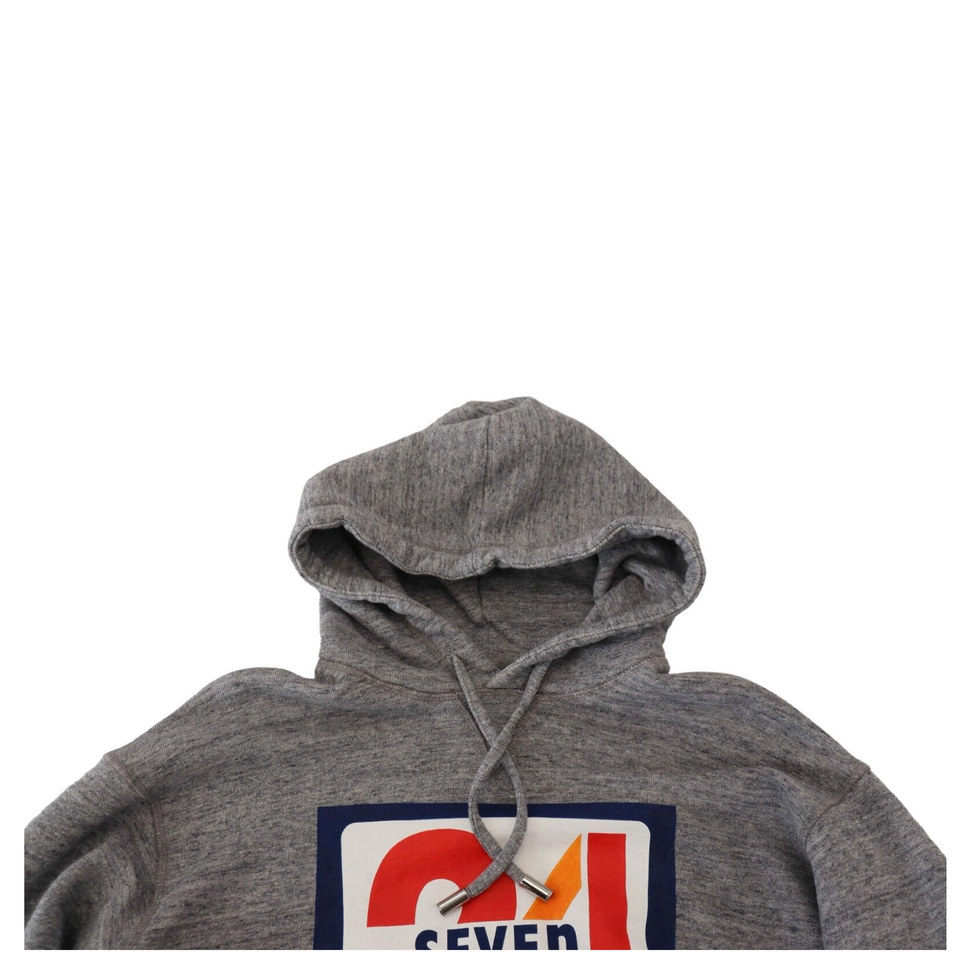 Gray Logo Print Cotton Hoodie Sweatshirt Sweater