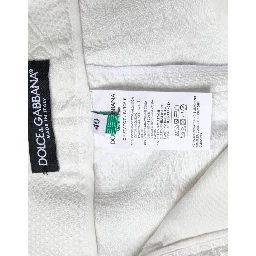 White Floral Brocade Cotton Cropped Pants