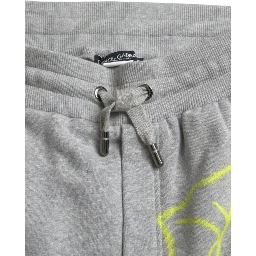Gray Cotton Graffiti Sweatpants Jogger Pants