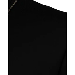 Black Cotton Necklace Embellished T-shirt