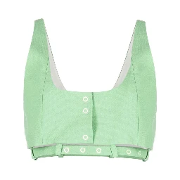 GANNI Peapod Organic Cotton Top In Green