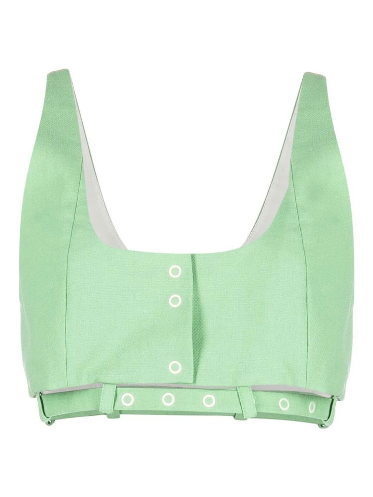 GANNI Peapod Organic Cotton Top In Green