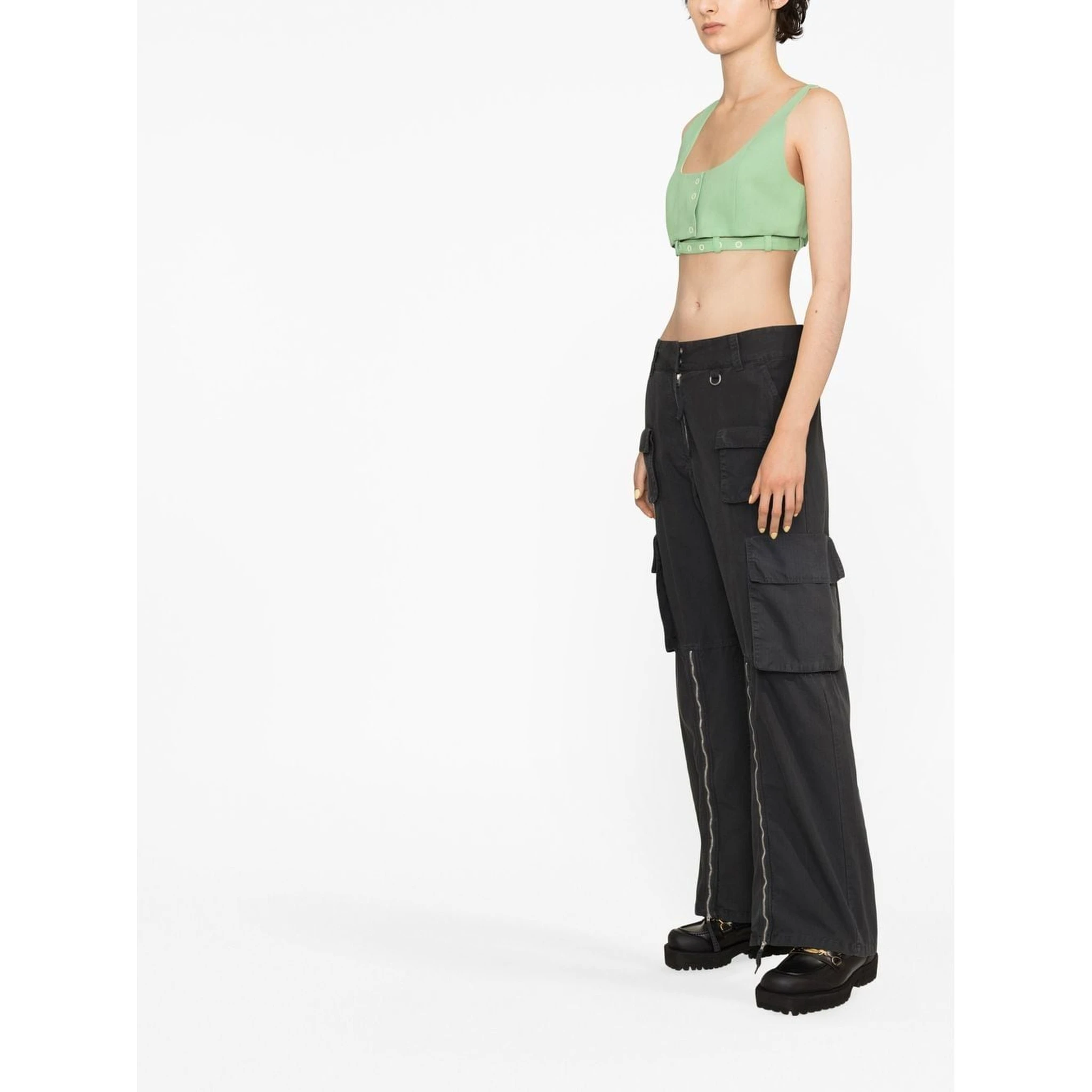 GANNI Peapod Organic Cotton Top In Green