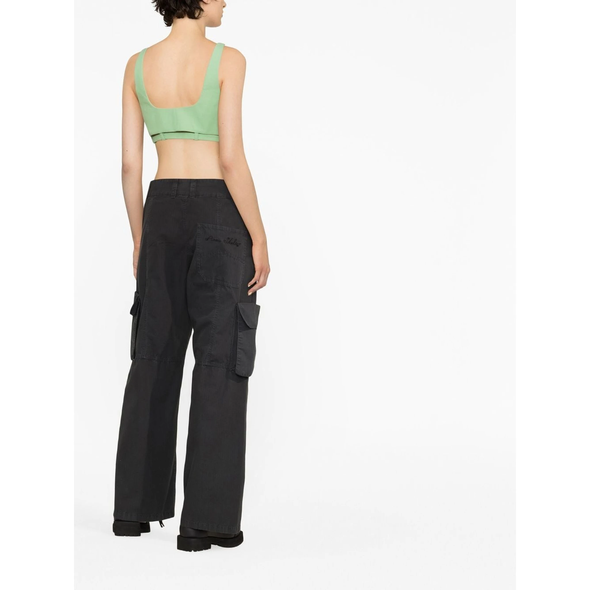 GANNI Peapod Organic Cotton Top In Green