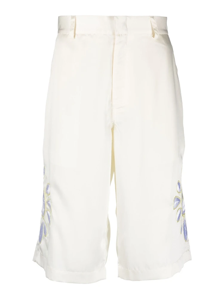 Men's Embroidered Flowers Shorts