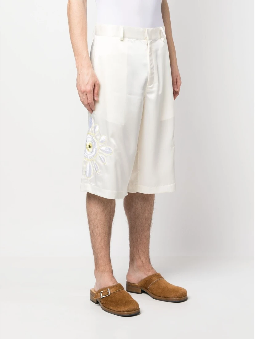 Men's Embroidered Flowers Shorts