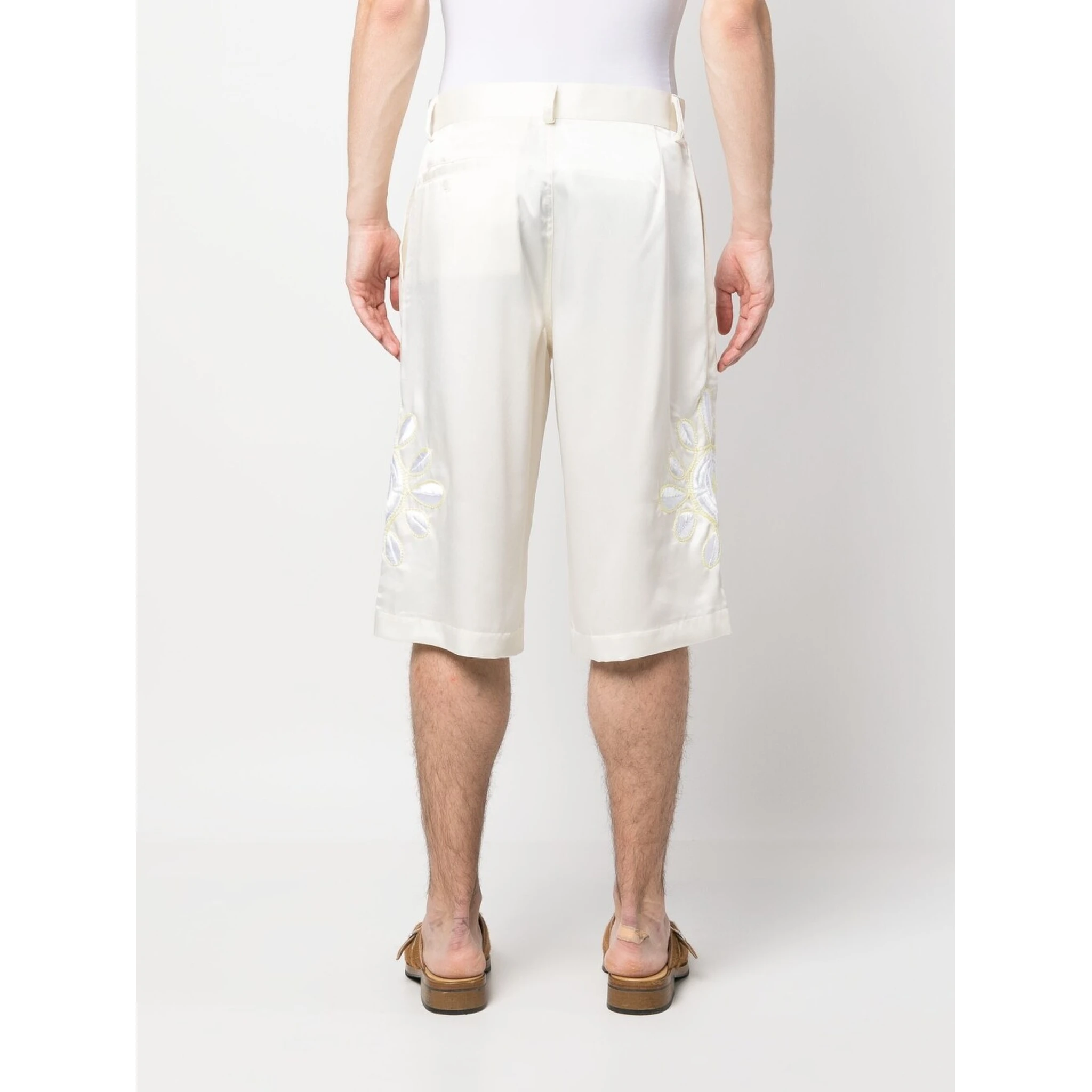 Men's Embroidered Flowers Shorts