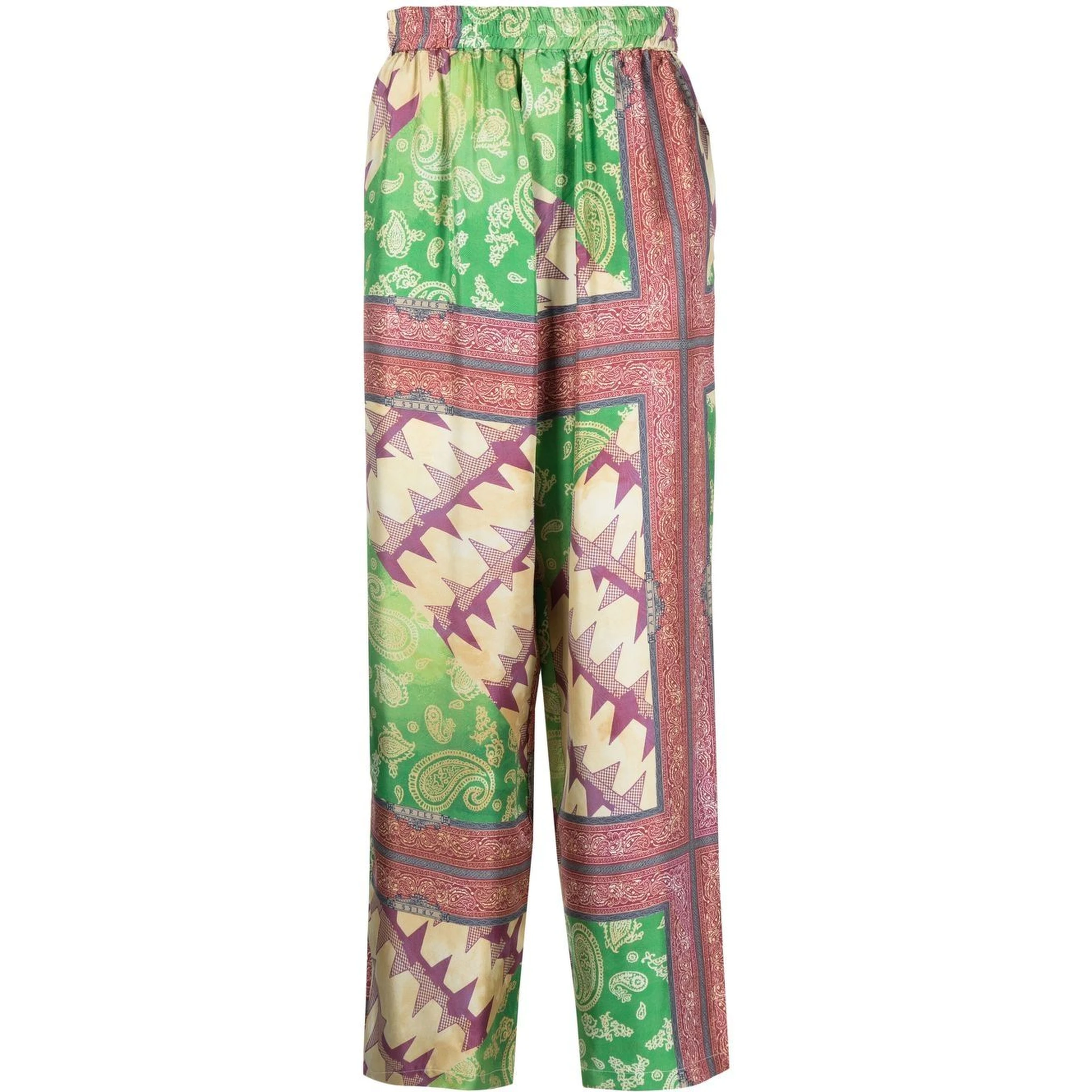 Printed Silk Trousers In Multicolour
