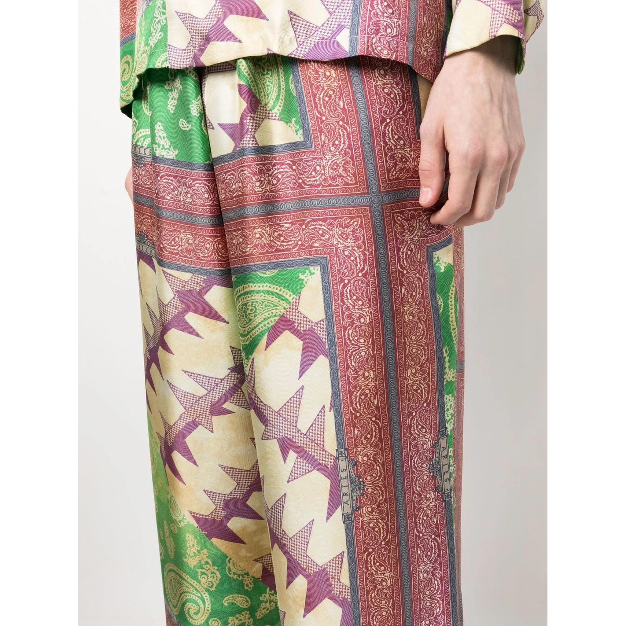 Printed Silk Trousers In Multicolour