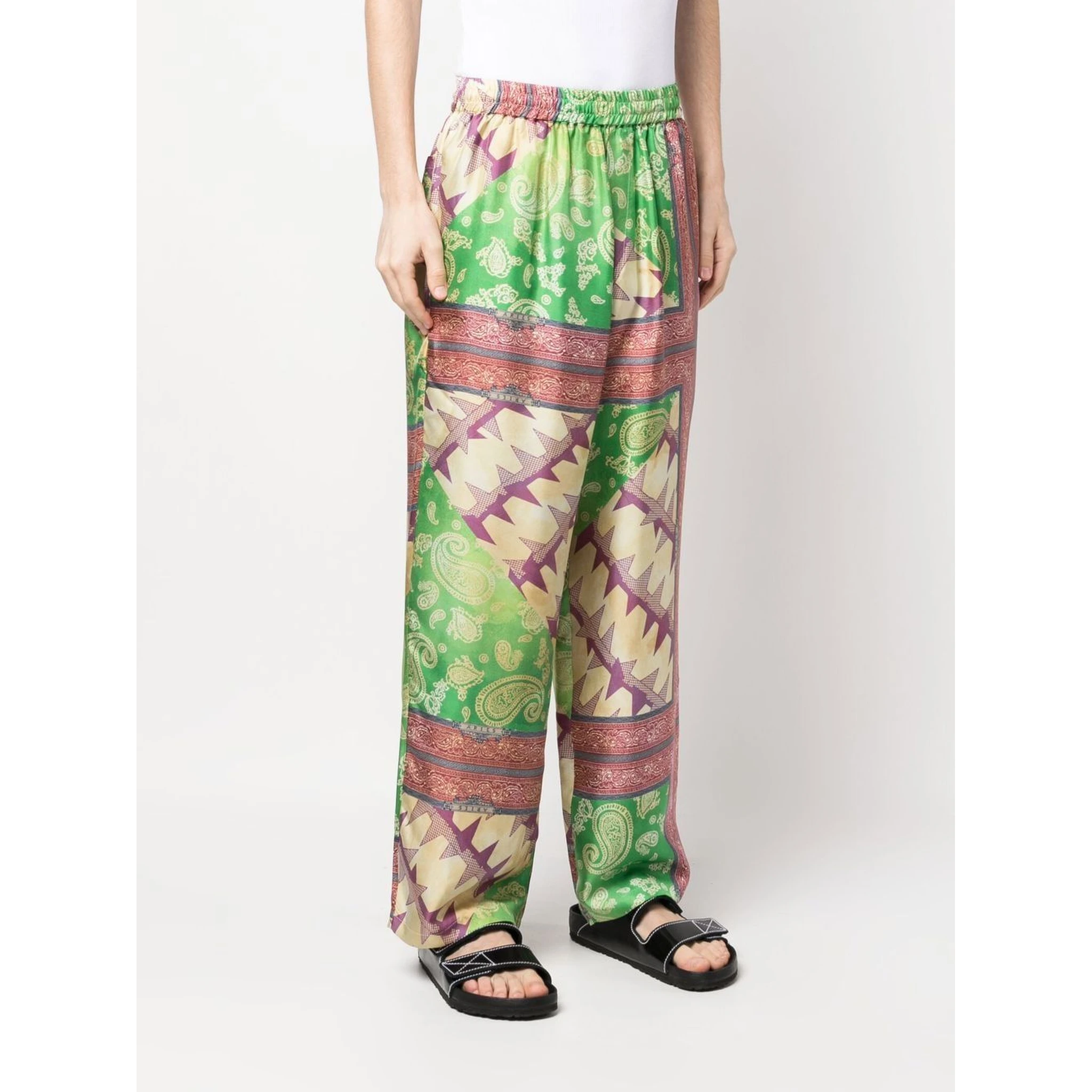 Printed Silk Trousers In Multicolour