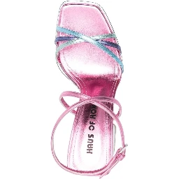 Wannabe Mirror Leather Sandals In Metallic