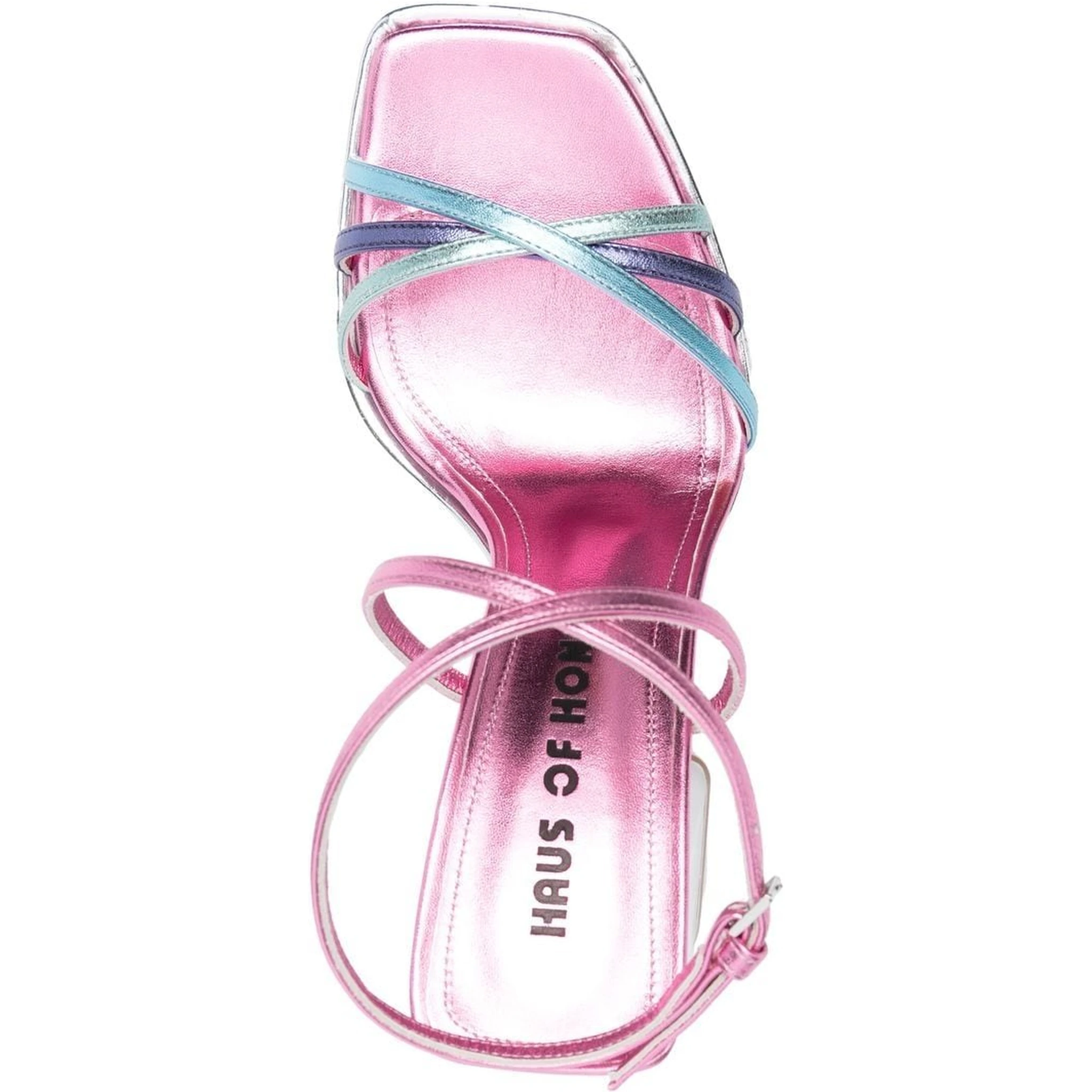 Wannabe Mirror Leather Sandals In Metallic