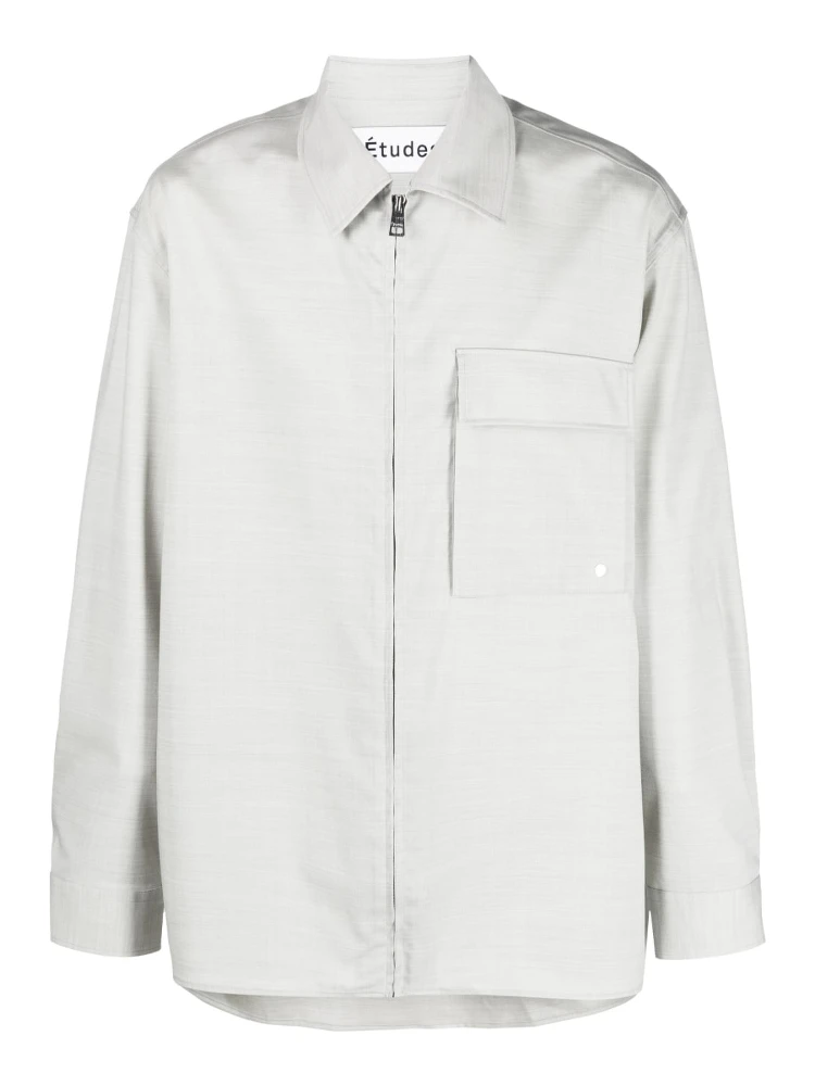 zip-up long-sleeve shirt
