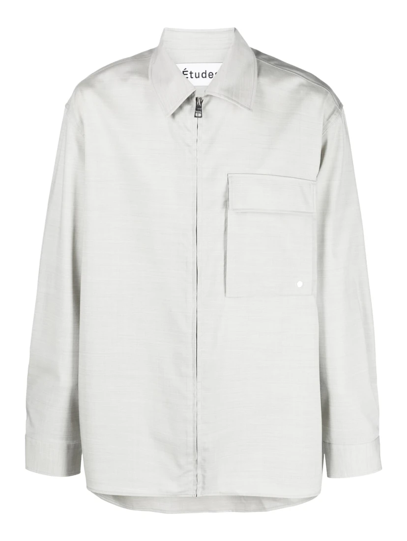 zip-up long-sleeve shirt