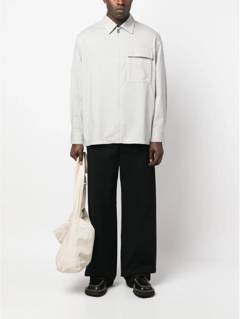 zip-up long-sleeve shirt