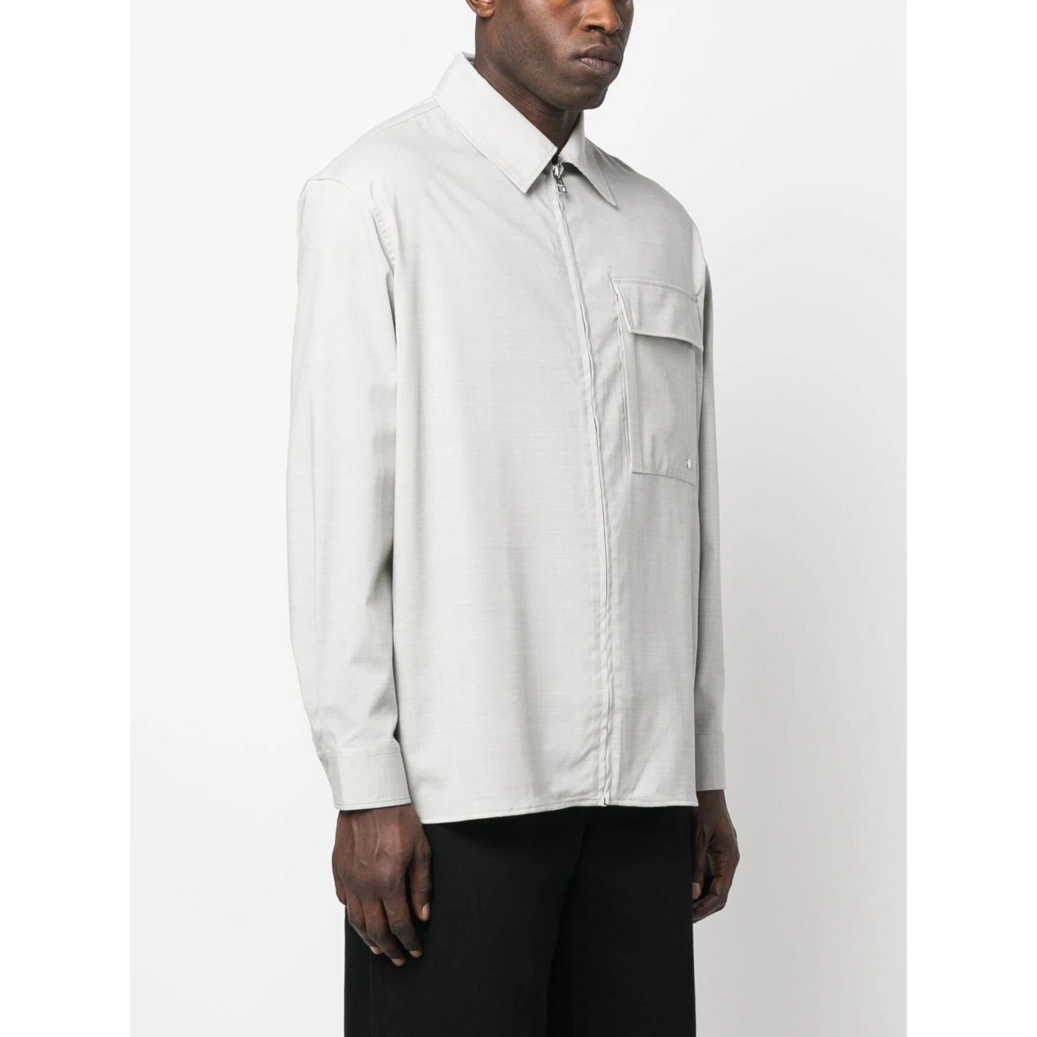 zip-up long-sleeve shirt