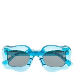 oversized curved-frame sunglasse