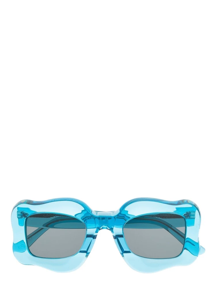 oversized curved-frame sunglasse