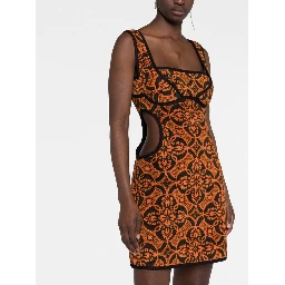 Geometric Pattern Embroidered Squaredneck Mini Dre