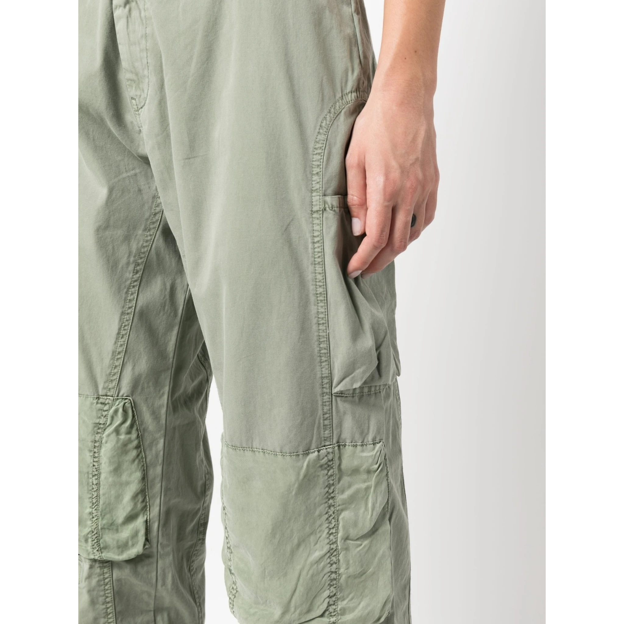 mid-rise straight-leg work trousers