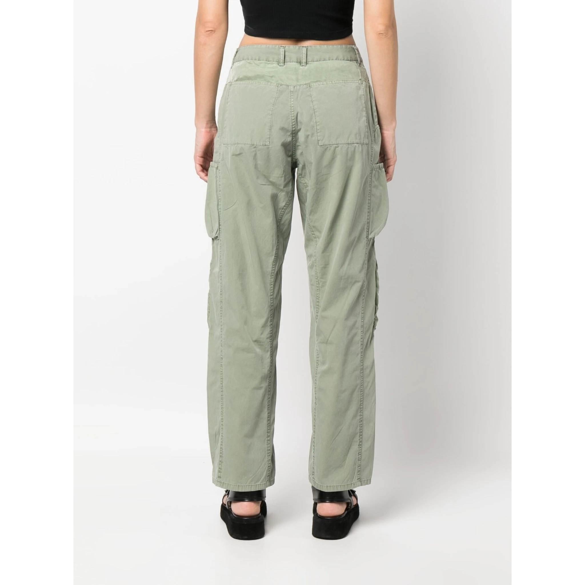 mid-rise straight-leg work trousers