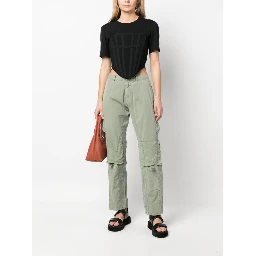 mid-rise straight-leg work trousers