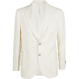 Single-breasted Wool Jacket In White