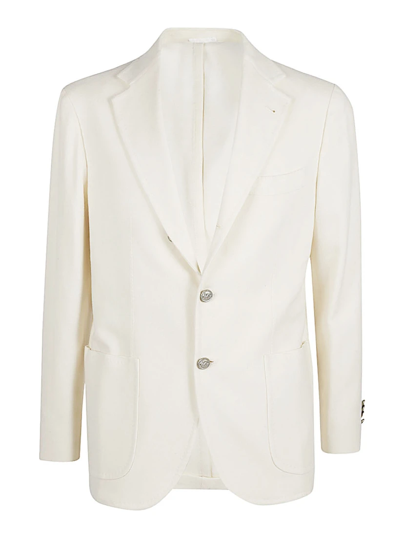Single-breasted Wool Jacket In White