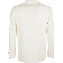 Single-breasted Wool Jacket In White