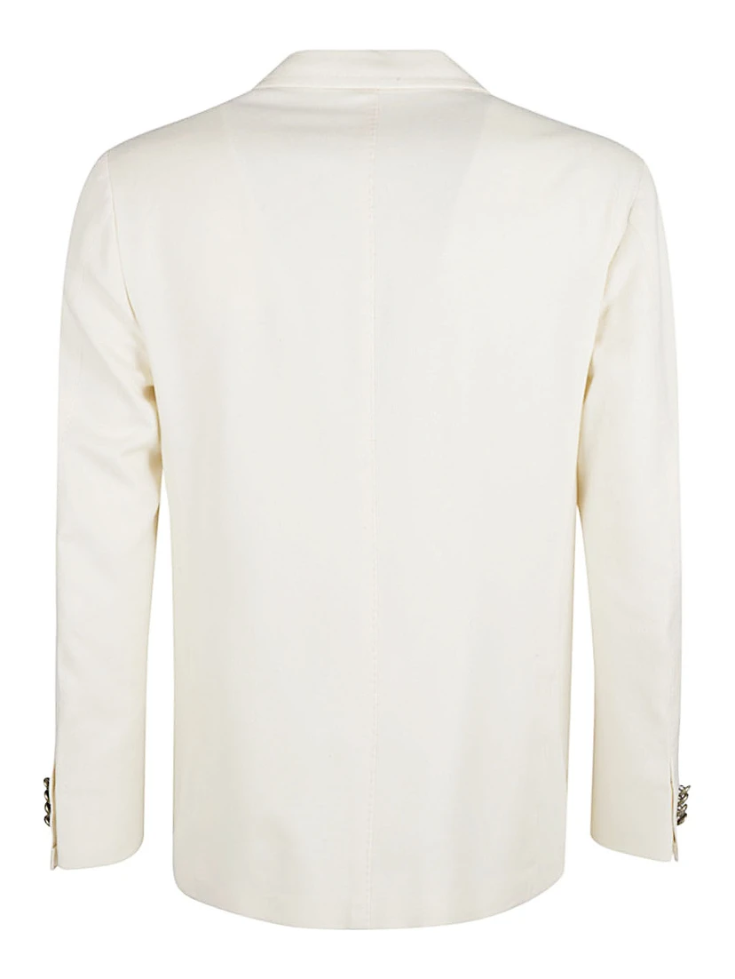 Single-breasted Wool Jacket In White