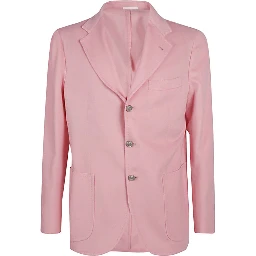 Pink Single-breasted Wool Blazer