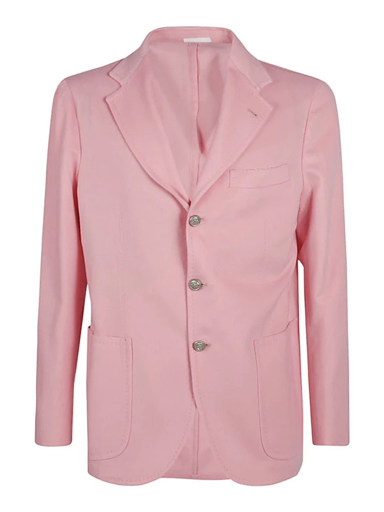 Pink Single-breasted Wool Blazer