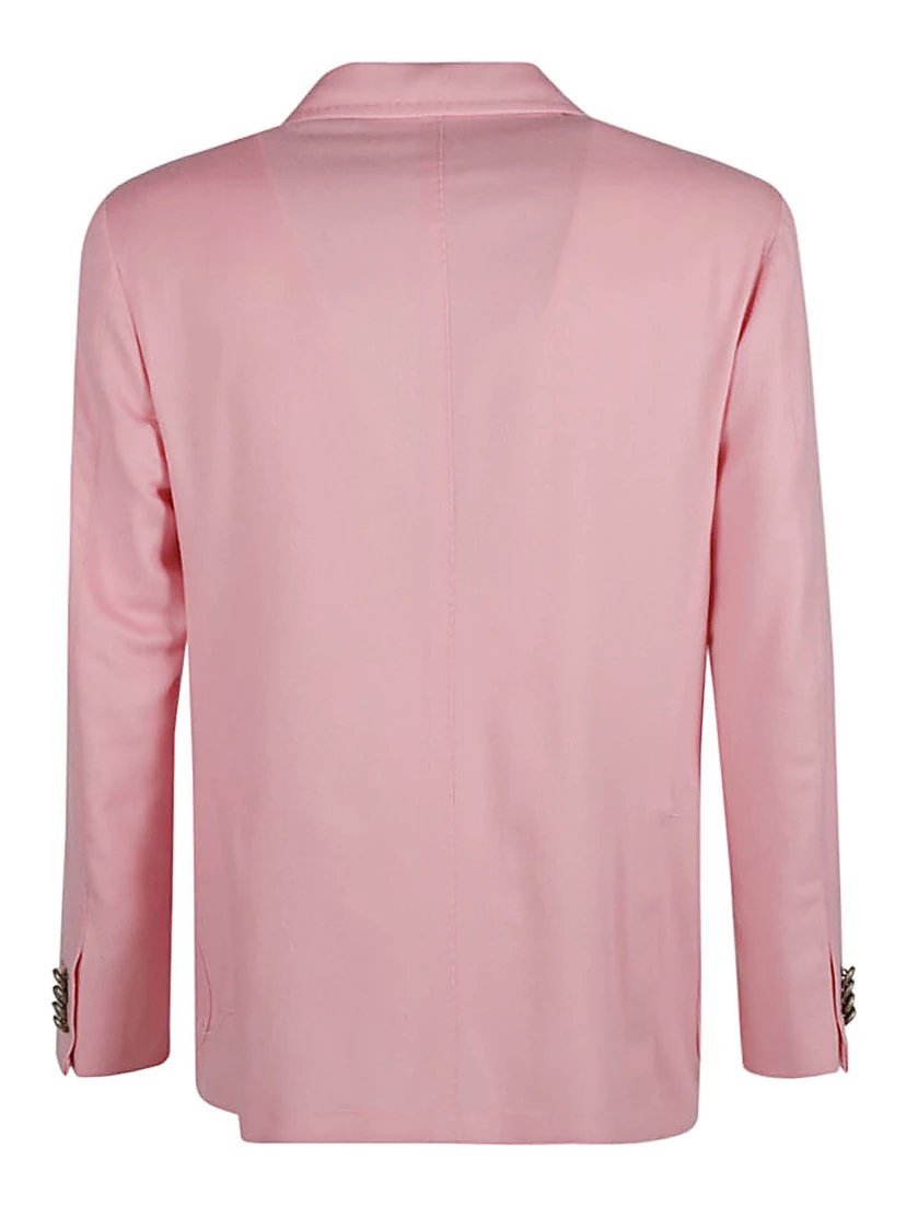 Pink Single-breasted Wool Blazer
