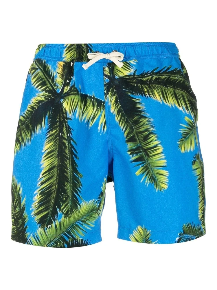 palm tree-print swim shorts