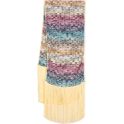 fringed edge knitted scarf